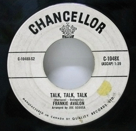 Frankie Avalon : Don't Throw Away All Those Teardrops / Talk, Talk, Talk (7", Single)