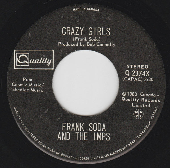 Frank Soda & The Imps : Crazy Girls (7", Single)