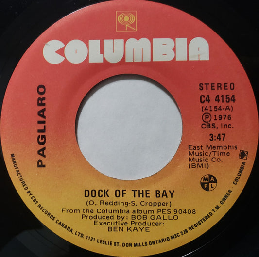 Michel Pagliaro : Dock Of The Bay (7", Single)