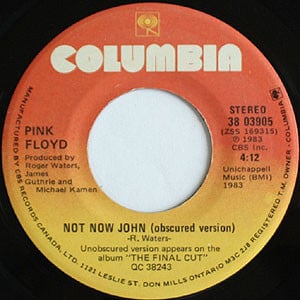 Pink Floyd : Not Now John (Obscured Version) (7", Single)