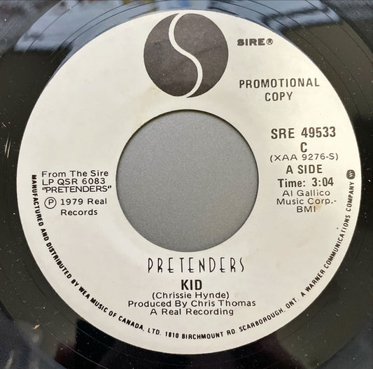 The Pretenders : Kid (7", Single, Promo)