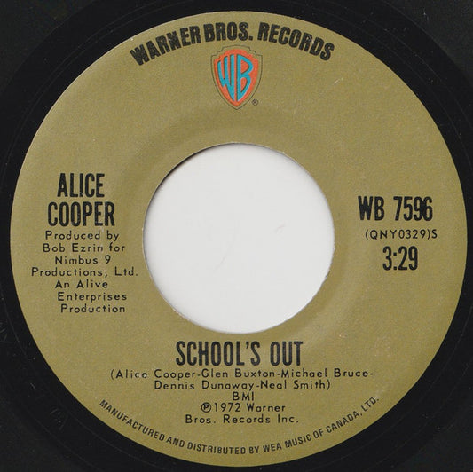 Alice Cooper : School's Out / Gutter Cat (7", Single)