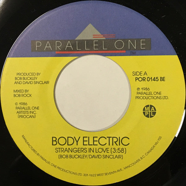 Body Electric (3) : Strangers In Love (7", Single)