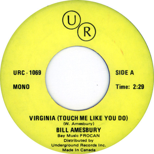 Bill Amesbury / Sonny Sinbad : Virginia (Touch Me Like You Do) / Emily (7", Single, Mono)