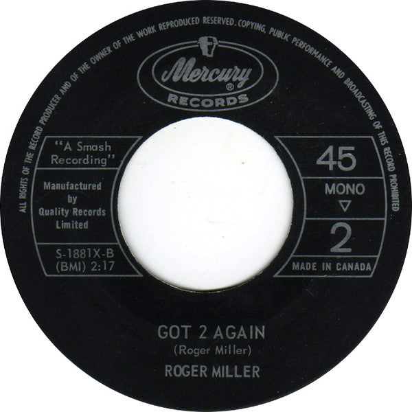 Roger Miller : Dang Me (7", Single, Mono)