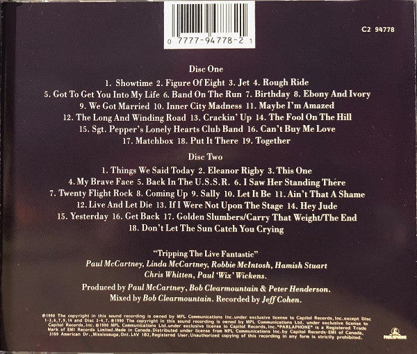 Paul McCartney : Tripping The Live Fantastic (2xCD, Album)