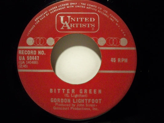 Gordon Lightfoot : Bitter Green (7", Single)