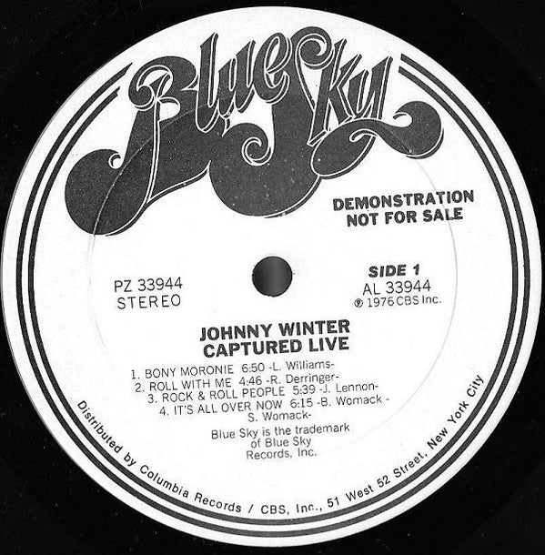 Johnny Winter : Captured Live! (LP, Album, Promo)