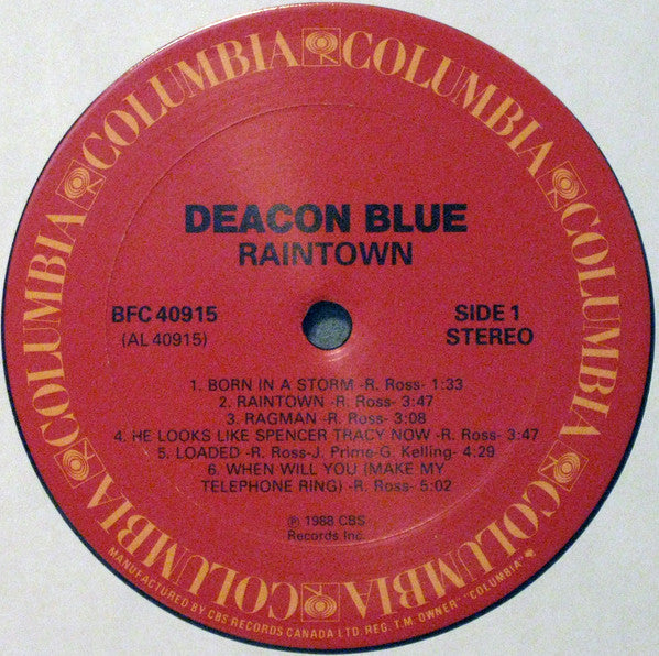 Deacon Blue : Raintown (LP, Album)