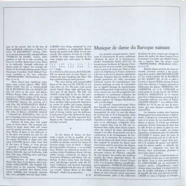 Ulsamer Collegium, Konrad Ragossnig : Tanzmusik Des Frühbarock = Dance Music Of The Early Baroque Period = Musique De Danse Du Baroque Naissant 1570-1620 (LP, Album)