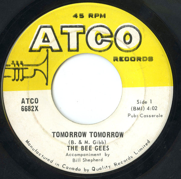 Bee Gees : Tomorrow Tomorrow / Sun In My Morning (7", Single)