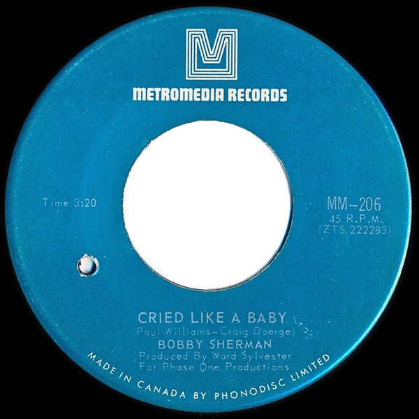 Bobby Sherman : Cried Like A Baby / Is Anybody There (7", Single)