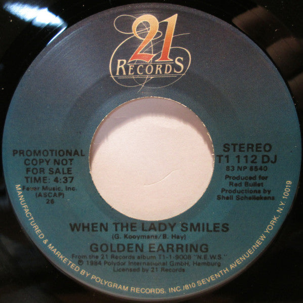Golden Earring : When The Lady Smiles (7", Promo)