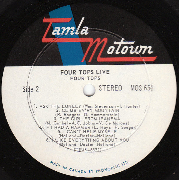 Four Tops : Four Tops Live (LP, Album)