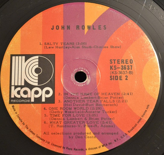 John Rowles : Cheryl Moana Marie (LP, Album)