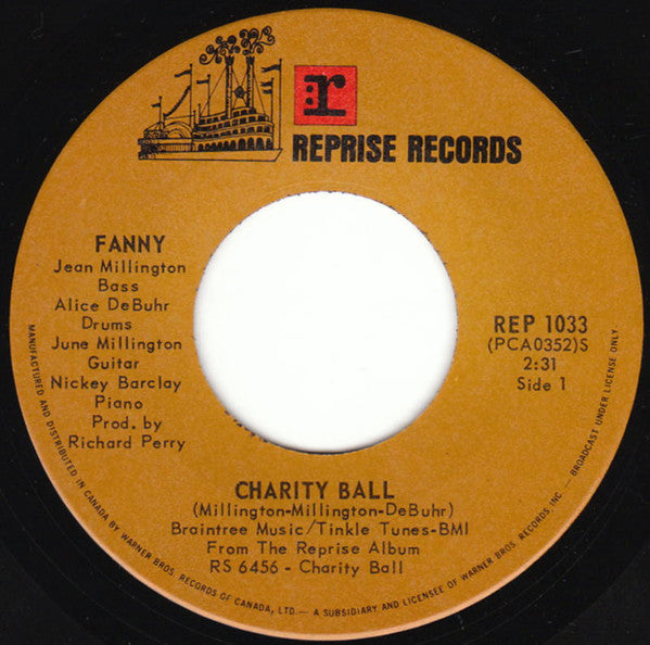 Fanny (2) : Charity Ball (7", Single)