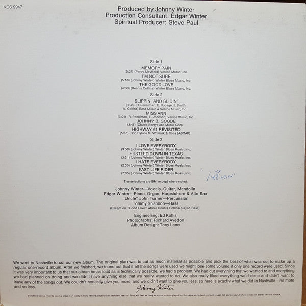 Johnny Winter : Second Winter (2xLP, Album, RP, Gat)