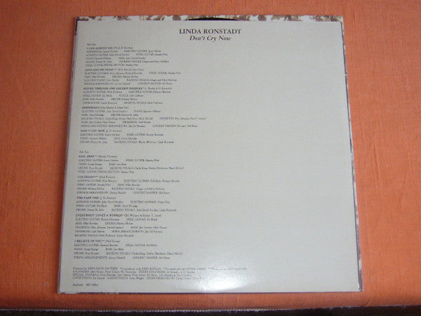 Linda Ronstadt : Don't Cry Now (LP, Album, RE)
