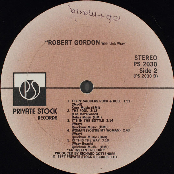Robert Gordon (2) With Link Wray : Robert Gordon With Link Wray (LP, Album, PRC)