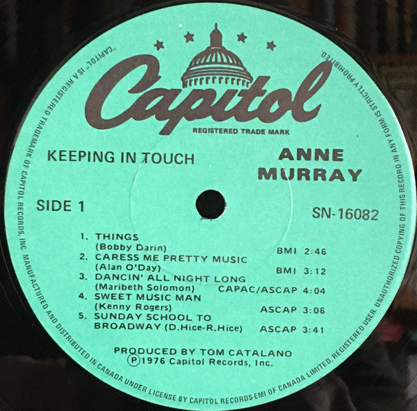 Anne Murray : Keeping In Touch (LP, Album, RE)