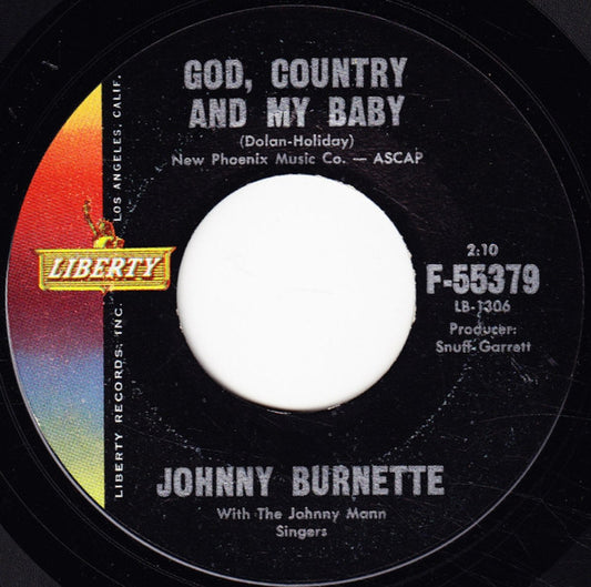 Johnny Burnette : God, Country And My Baby / Honestly I Do (7", Single)