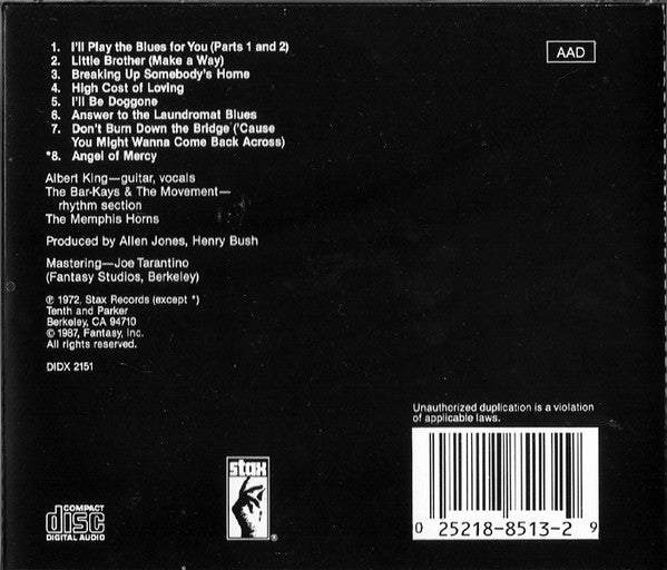 Albert King : I'll Play The Blues For You (CD, Album, RE)