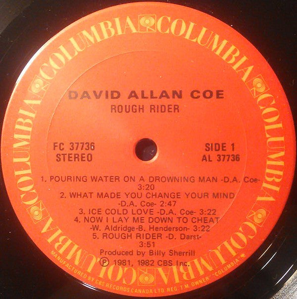 David Allan Coe : Rough Rider (LP, Album)