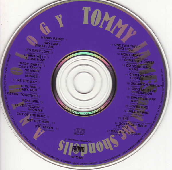 Tommy James & The Shondells : Anthology (CD, Comp, Club)