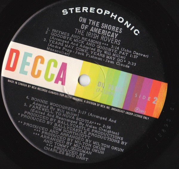 The Irish Rovers : On The Shores Of Americay (LP, Album)