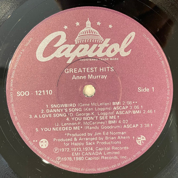 Anne Murray : Anne Murray's Greatest Hits (LP, Comp)