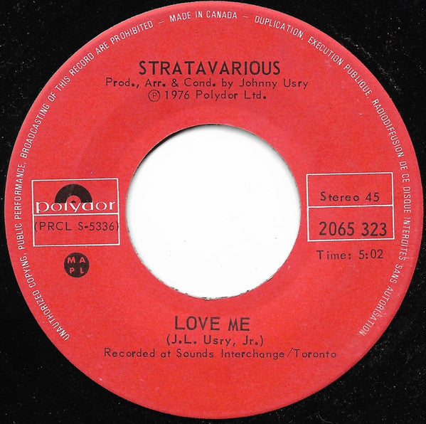 Stratavarious & Lady (2) : Let Me Be Your Lady Tonight (7", Single)