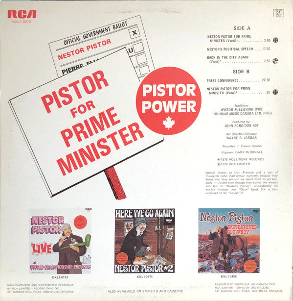 Nestor Pistor : Nestor Pistor For Prime Minister (LP, Album)