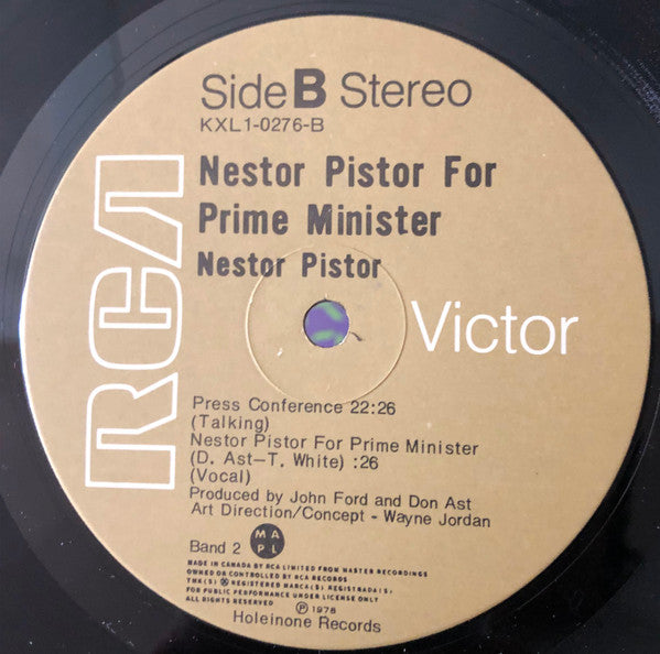 Nestor Pistor : Nestor Pistor For Prime Minister (LP, Album)