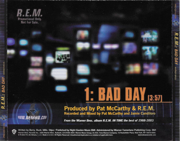 R.E.M. : Bad Day (CD, Single, Promo)