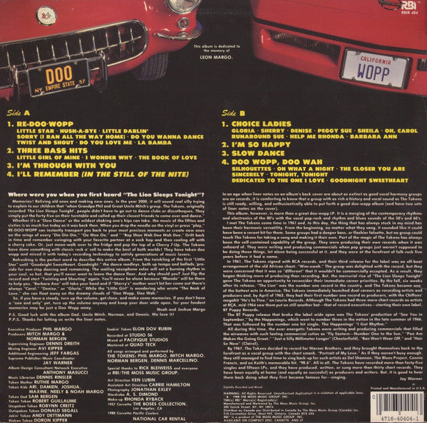 The Tokens Featuring Mitch Margo : Re-Doo-Wopp (LP, Album)