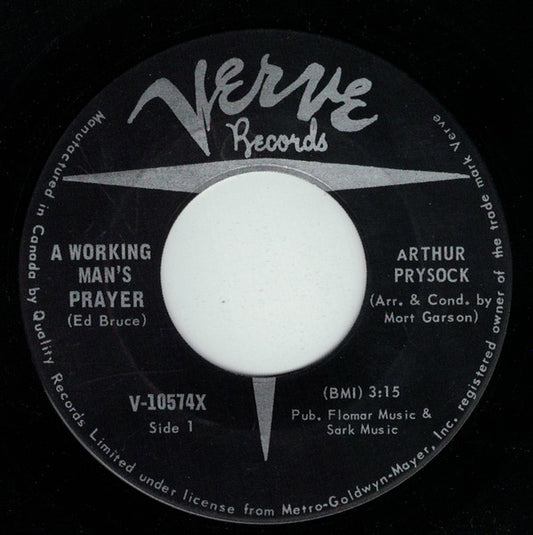 Arthur Prysock : A Working Man's Prayer / No More In Life (7", Single)