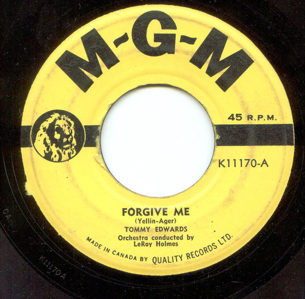 Tommy Edwards : Forgive Me / The Bridge (7")