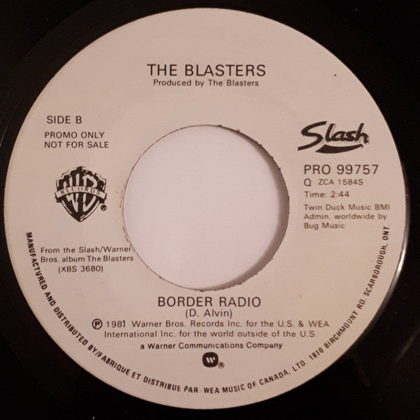 The Blasters : So Long Baby Goodbye  (7", Single, Promo)