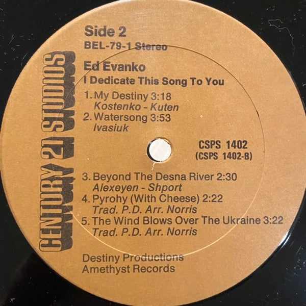 Ed Evanko : I Dedicate This Song To You (LP, Album)