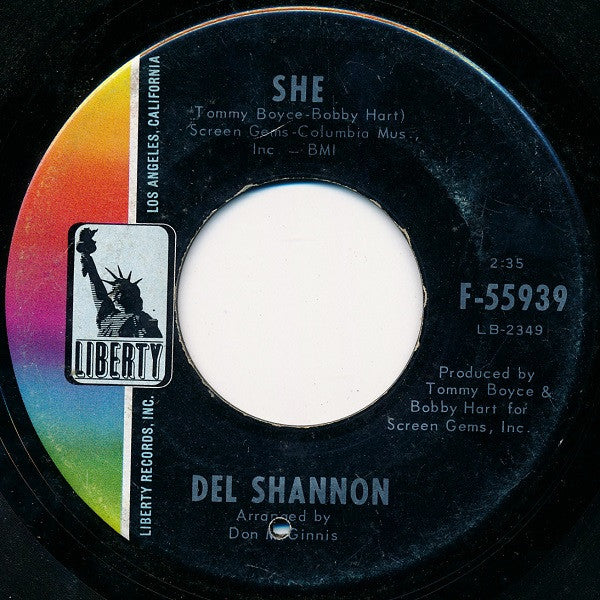 Del Shannon : She / What Makes You Run (7", Single)