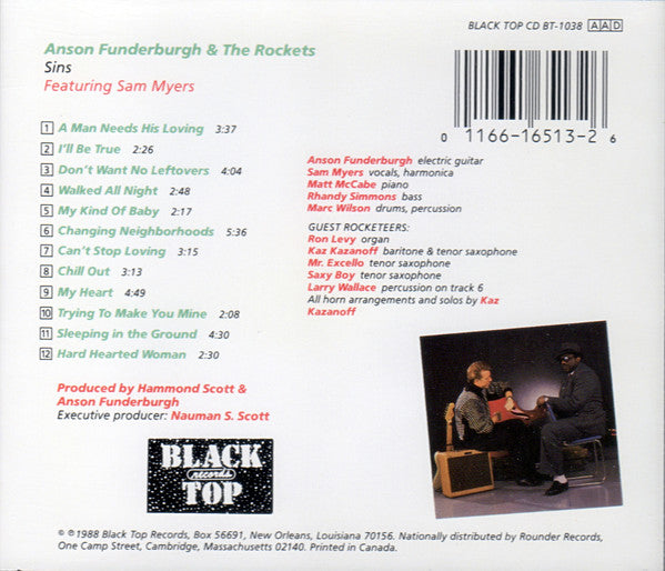 Anson Funderburgh & The Rockets Featuring Sam Myers : Sins (CD, Album)