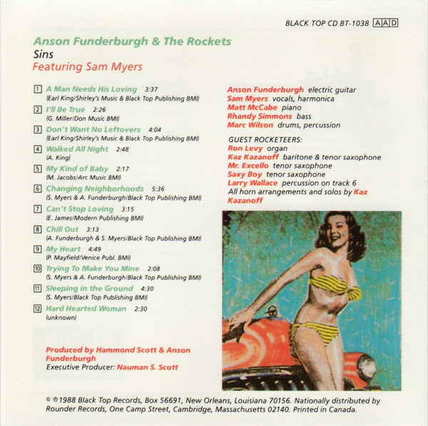 Anson Funderburgh & The Rockets Featuring Sam Myers : Sins (CD, Album)