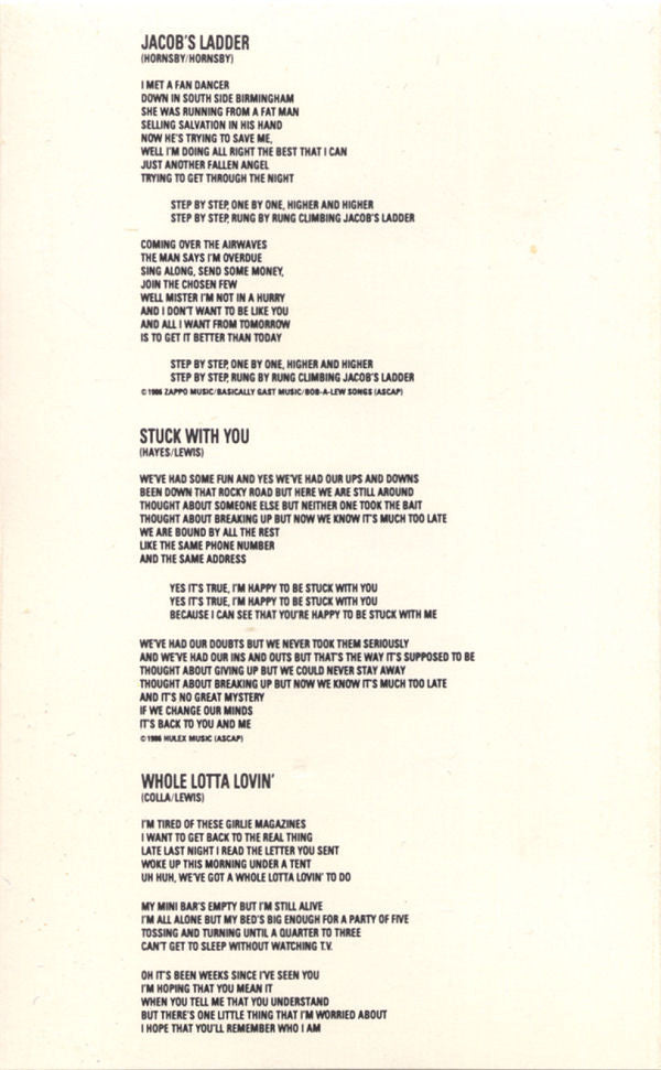 Huey Lewis & The News : Fore! (Cass, Album, Club, A&B)