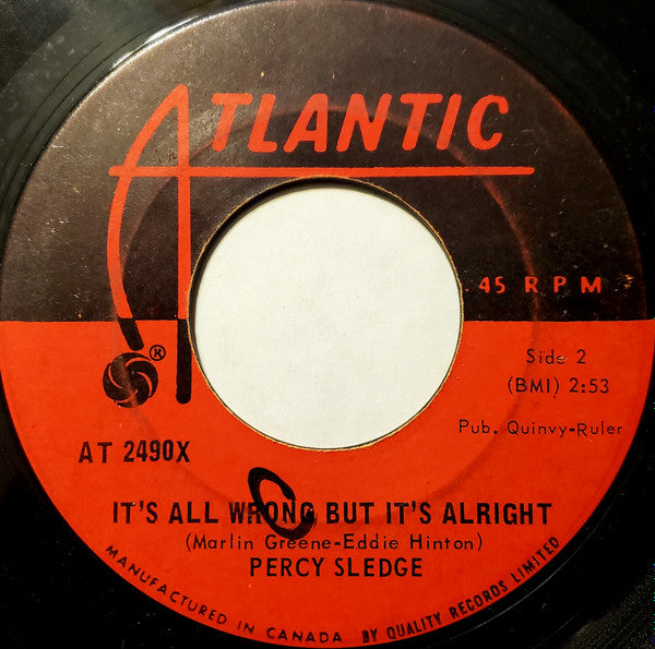 Percy Sledge : Take Time To Know Her / It's All Wrong But It's Alright (7", Single)