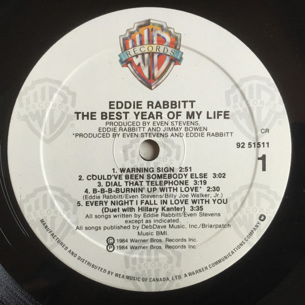 Eddie Rabbitt : The Best Year Of My Life (LP, Album)