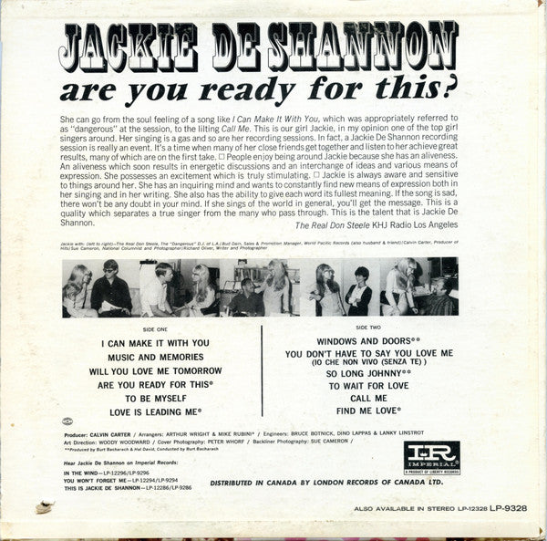 Jackie DeShannon : Are You Ready For This? (LP, Album, Mono)