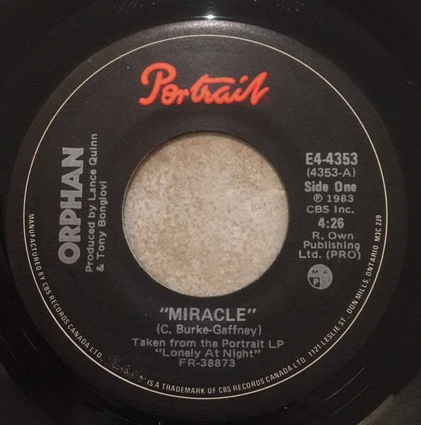 Orphan (2) : Miracle/Any Time At All (7", Single)