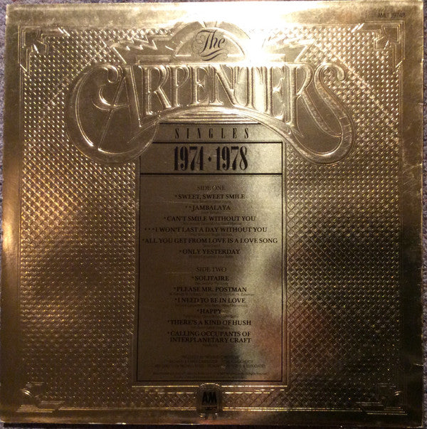 Carpenters : The Singles 1974-1978 (LP, Comp, Sle)