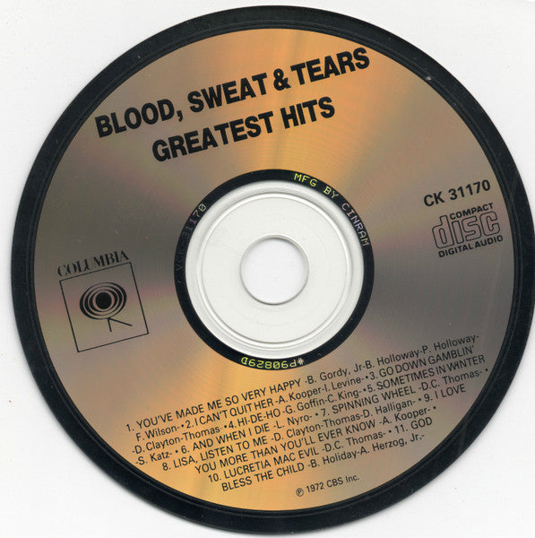 Blood, Sweat And Tears : Blood, Sweat & Tears Greatest Hits (CD, Comp)