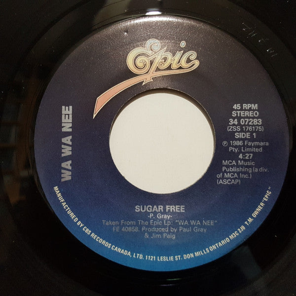 Wa Wa Nee : Sugar Free (7", Single)